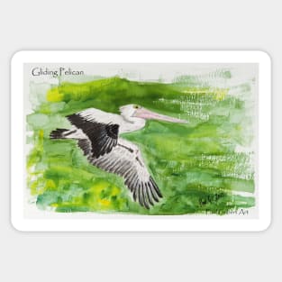 Gliding Pelican Sticker